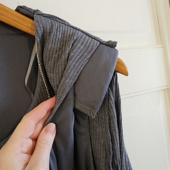 NWT Dressbarn Women's Gray Tiered Sweater Dress - Picture 5 of 7